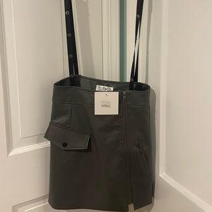 SEEK The Label Suspenders Faux Leather Dress/ Skirt. Size S. NWT. MSRP$140.